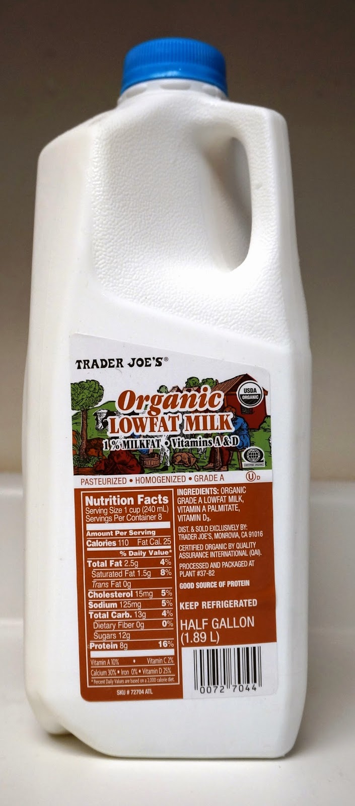 Exploring Trader Joe's Trader Joe's Organic Lowfat Milk