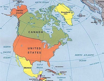 mapa da america do norte