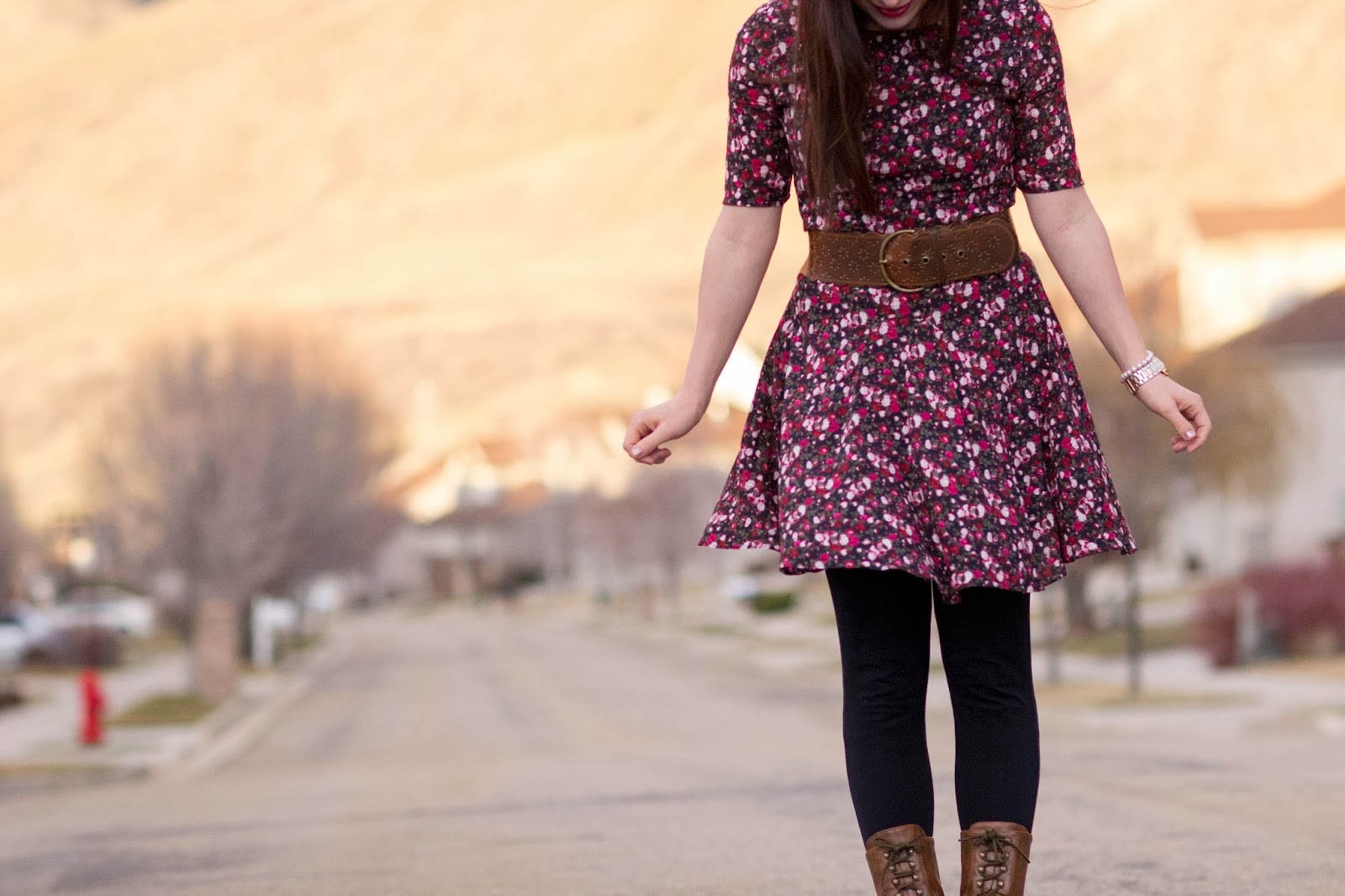 Autumn Klair Mixing Style Spring Floral + Combat Boots