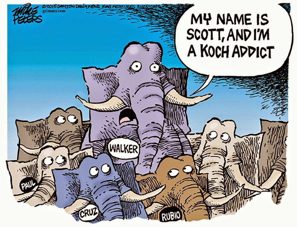 Republican Walker:  My name is Scott, and I'm a Koch addict.