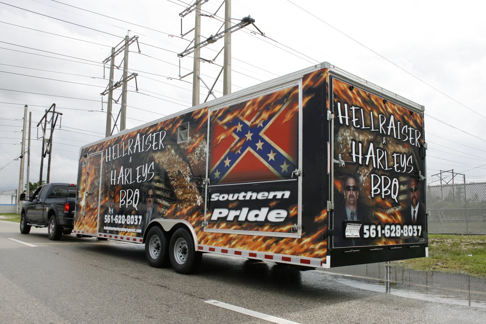 Delray Beach Food Truck Trailer Wrap for Hellraiser & Harley’s BBQ by