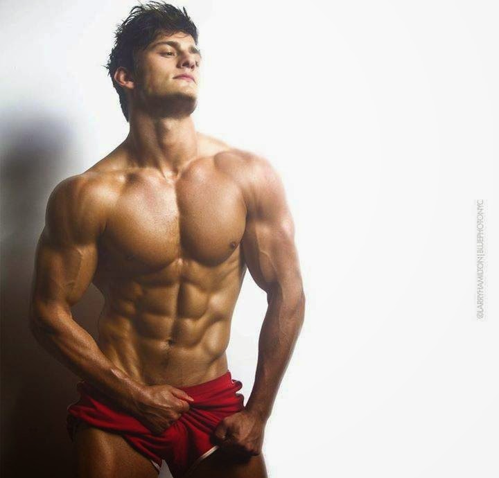 Young fitness model cock