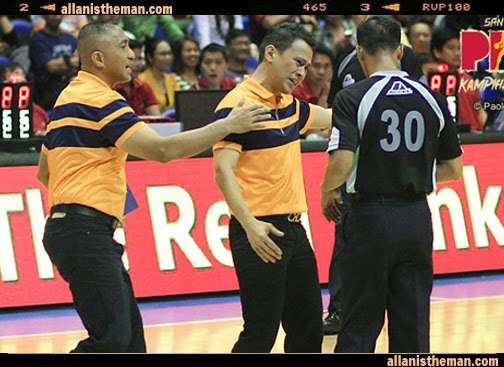 Ryan Gregorio complains the late no-call on Mario West
