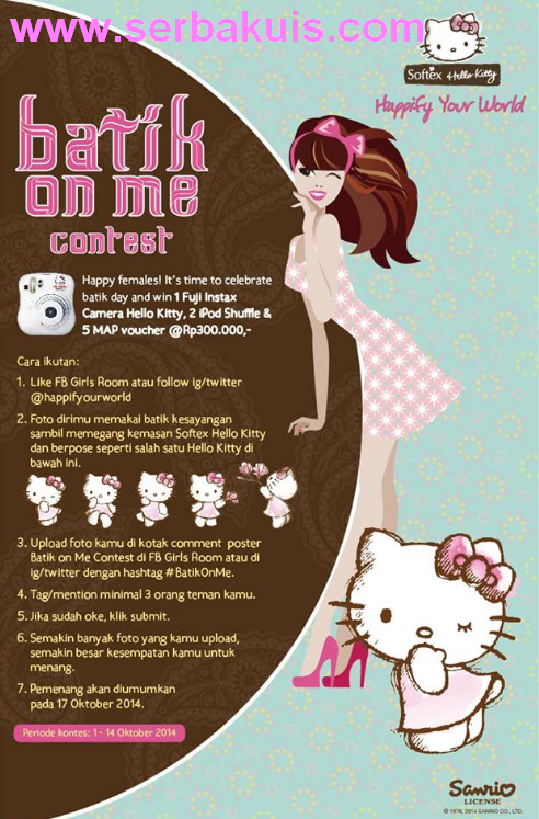 Batik On Me Contest Berhadiah 2 iPod Shuffle, Kamera Instax, 5 Voucher MAP