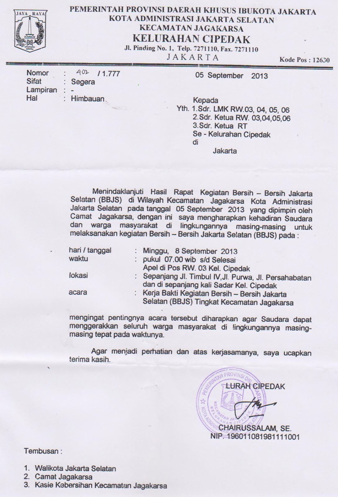 Contoh Surat Edaran Tentang Kerja Bakti Free Download Images