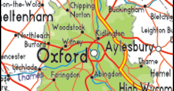Map Of Oxfordshire Uk