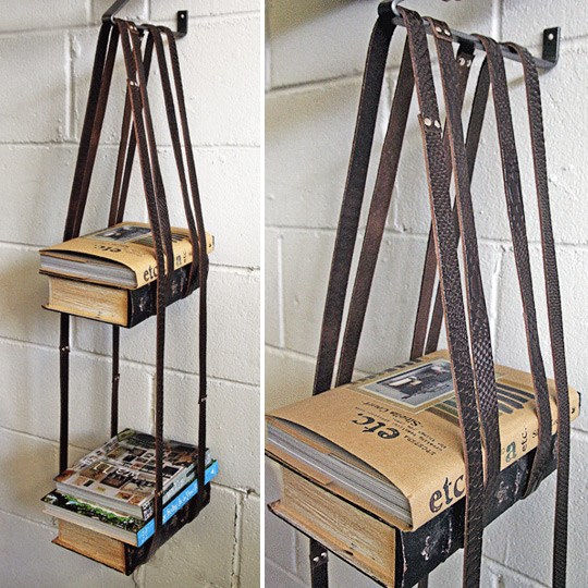 Book Shelf from Old Straps.Book Shelf from Old Straps