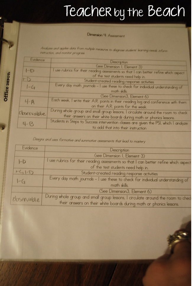 Evidence Binder V.2 Teacher by the Beach