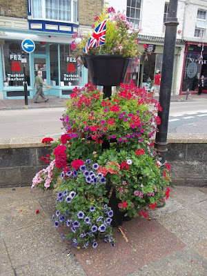 Flower planters in Ventnor High Street