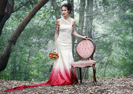 the bottom tip of the gown is a gorgeous option as well offbeat bride