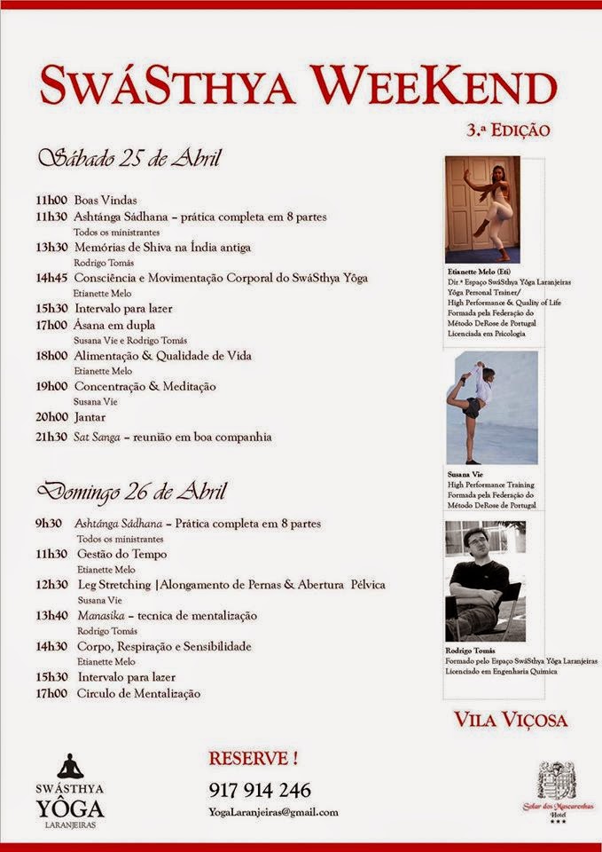SwáSthya WeeKend Evento de Yôga Programa SwáSthya WeeKend Evento de Yôga Programa