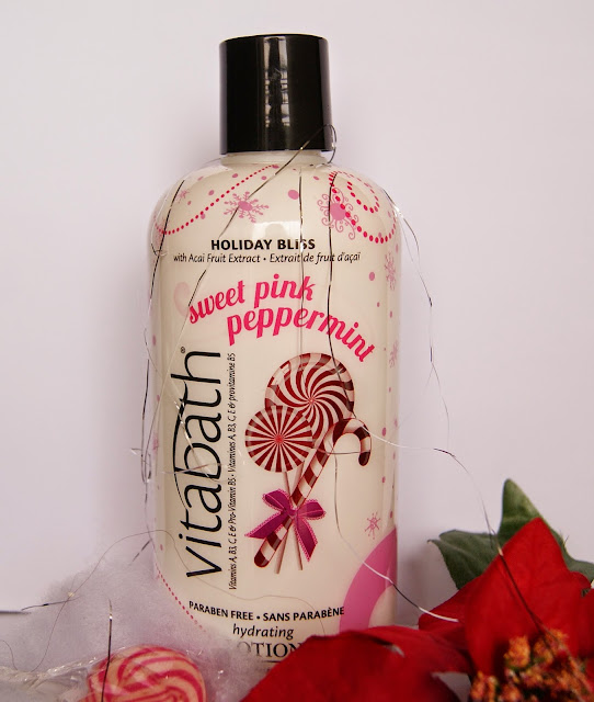 Vitabath Sweet Pink Peppermint Body Wash and Lotion Set, christmas, gift, scent, smell, skincare, bath, gel,beauty, the purple scarf, melanieps, toronto, ontario, canada, review, holiday, bliss