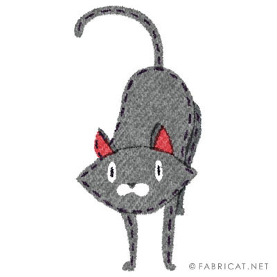 可愛い痩せた灰色 猫のイラスト
