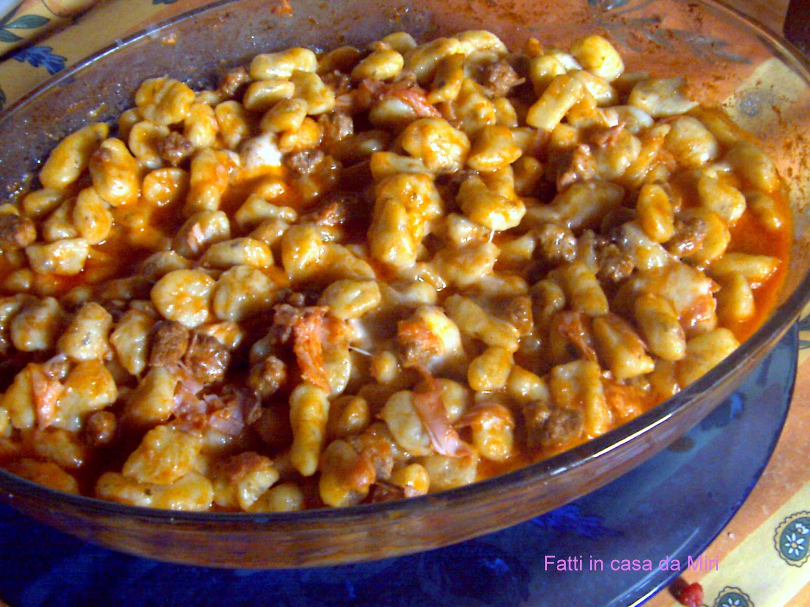il ricettario di Miri Gnocchi al forno con polpettine e funghi e