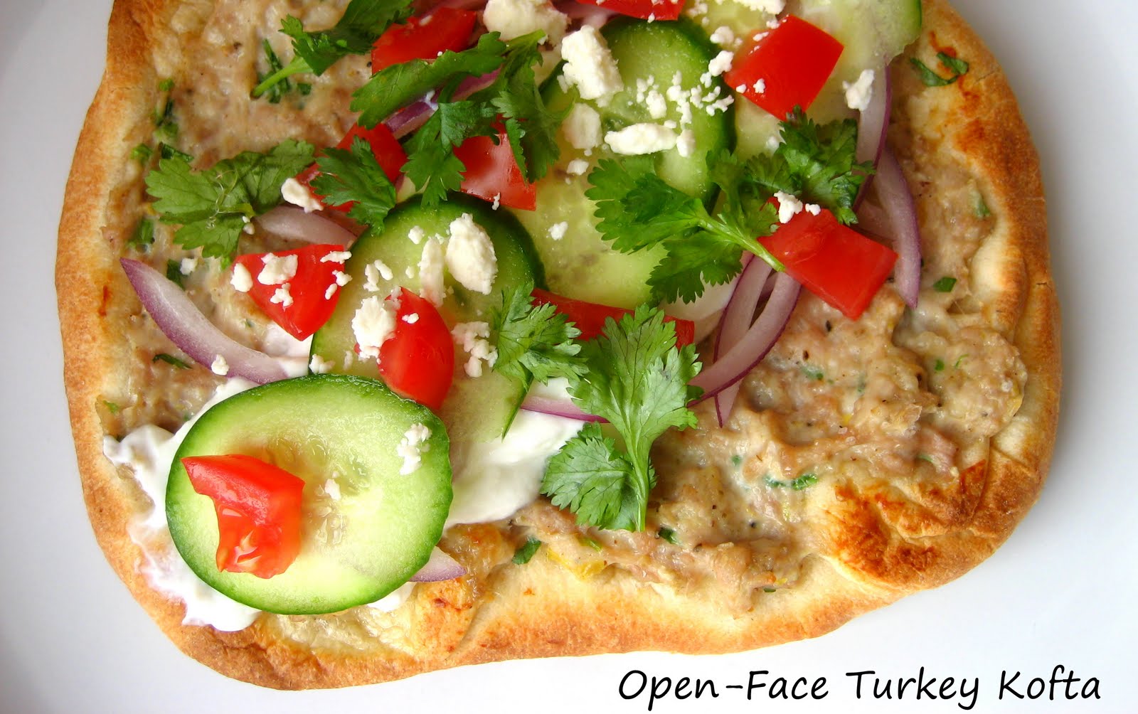 Home Cooking In Montana OpenFace Greek Kofta...on Flatbread