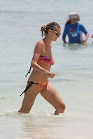 Heidi Klum getting out of the water