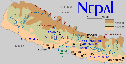 Carte Nepal