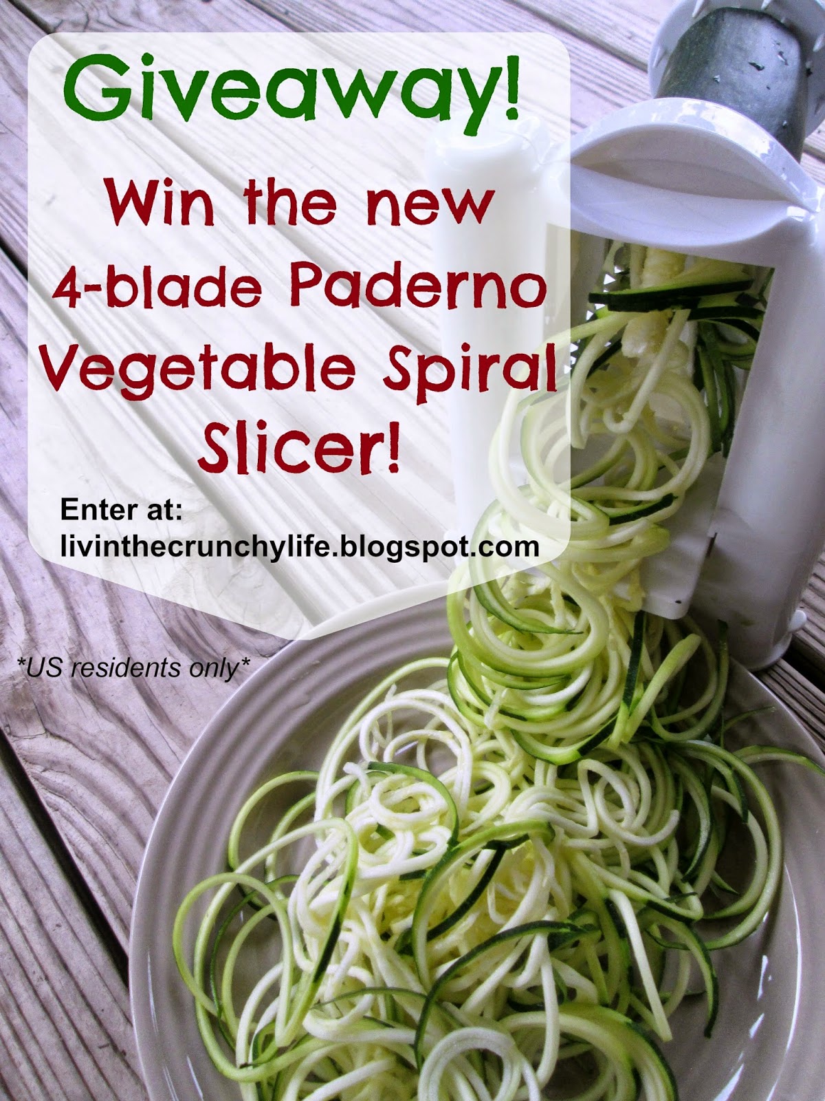 Giveaway! Win the new Paderno 4-blade Vegetable Spiral Slicer!