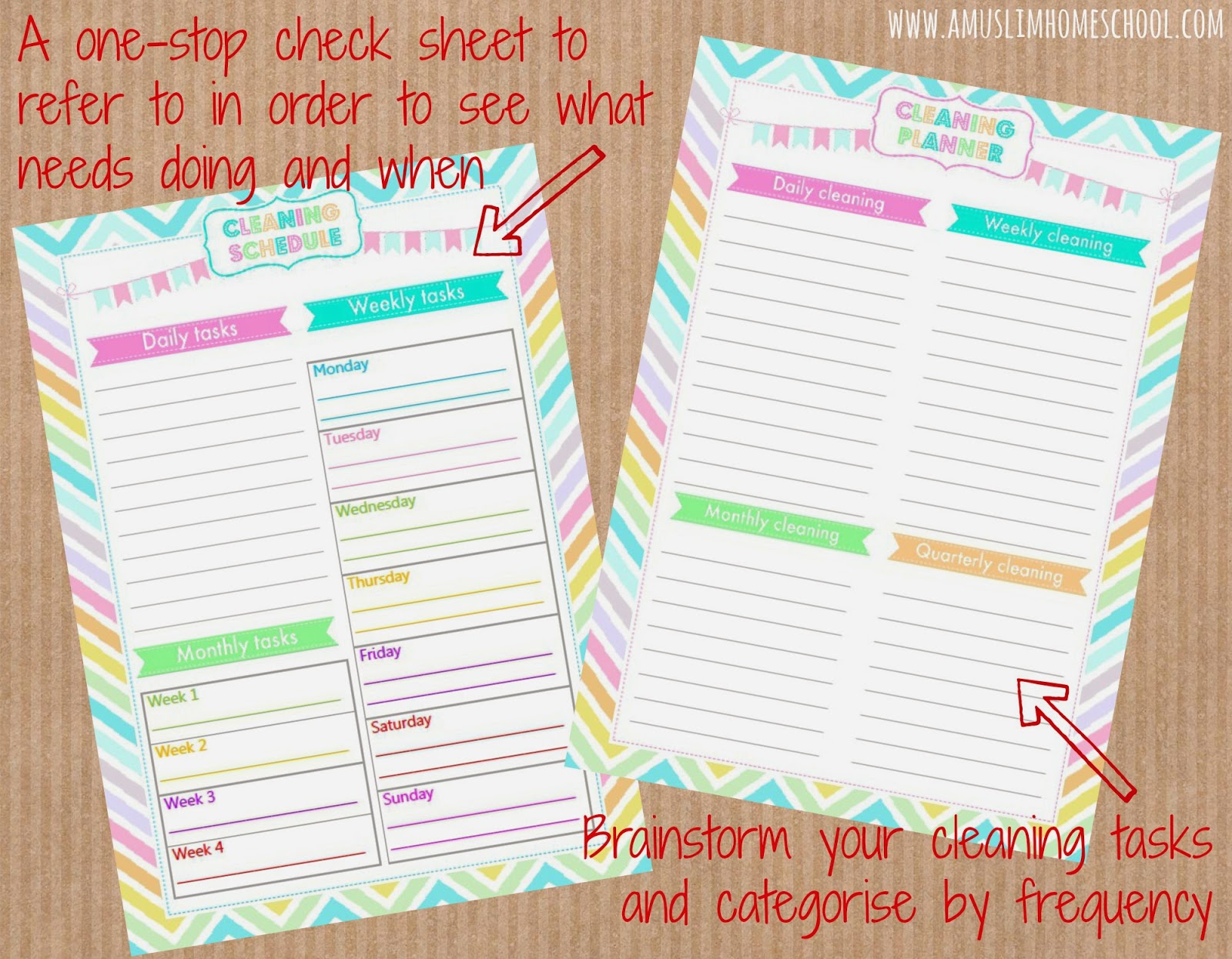free cleaning planner printable