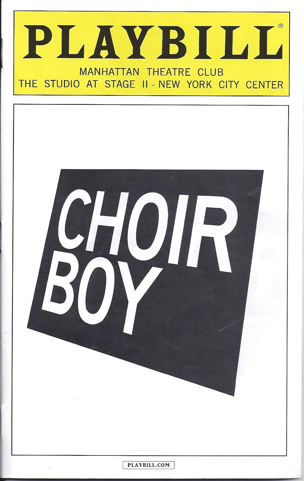 THEATRE'S LEITER SIDE 52. Review of CHOIR BOY (July 11, 2013)