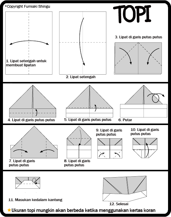 Panduan Alat Dan Bahan Cara Membuat Origami Topi Untuk Anak Paud Media Blog Edukasi