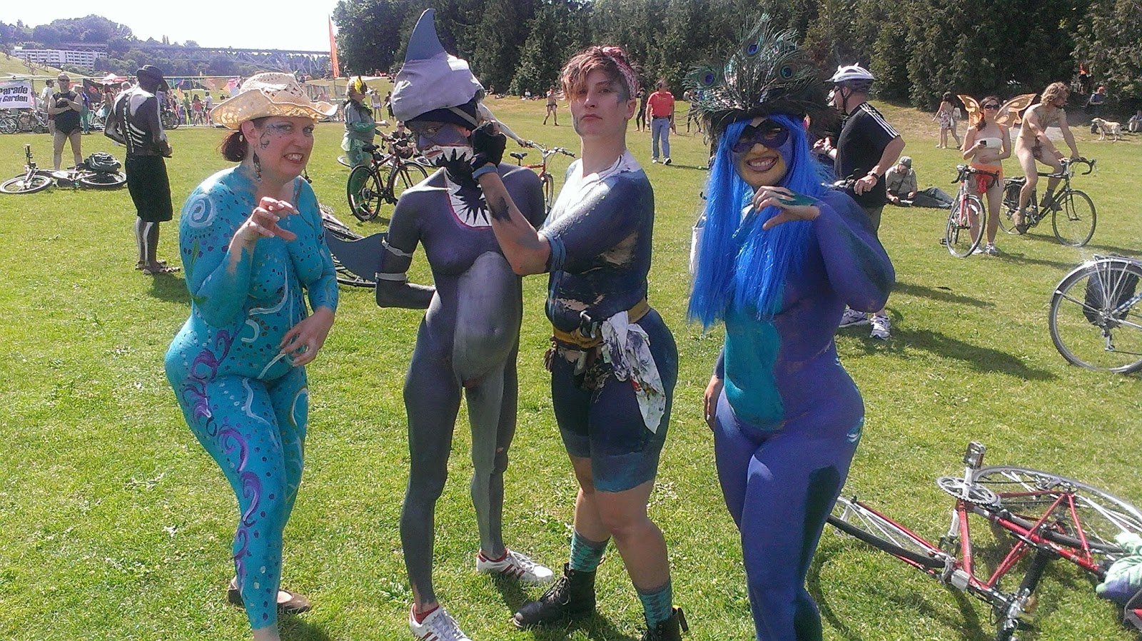 Purple, Green and Blue Fremont Solstice Parade