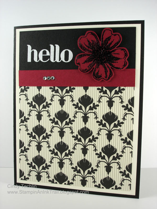 Stampin' an Ink Trail Black and White and Red All Over