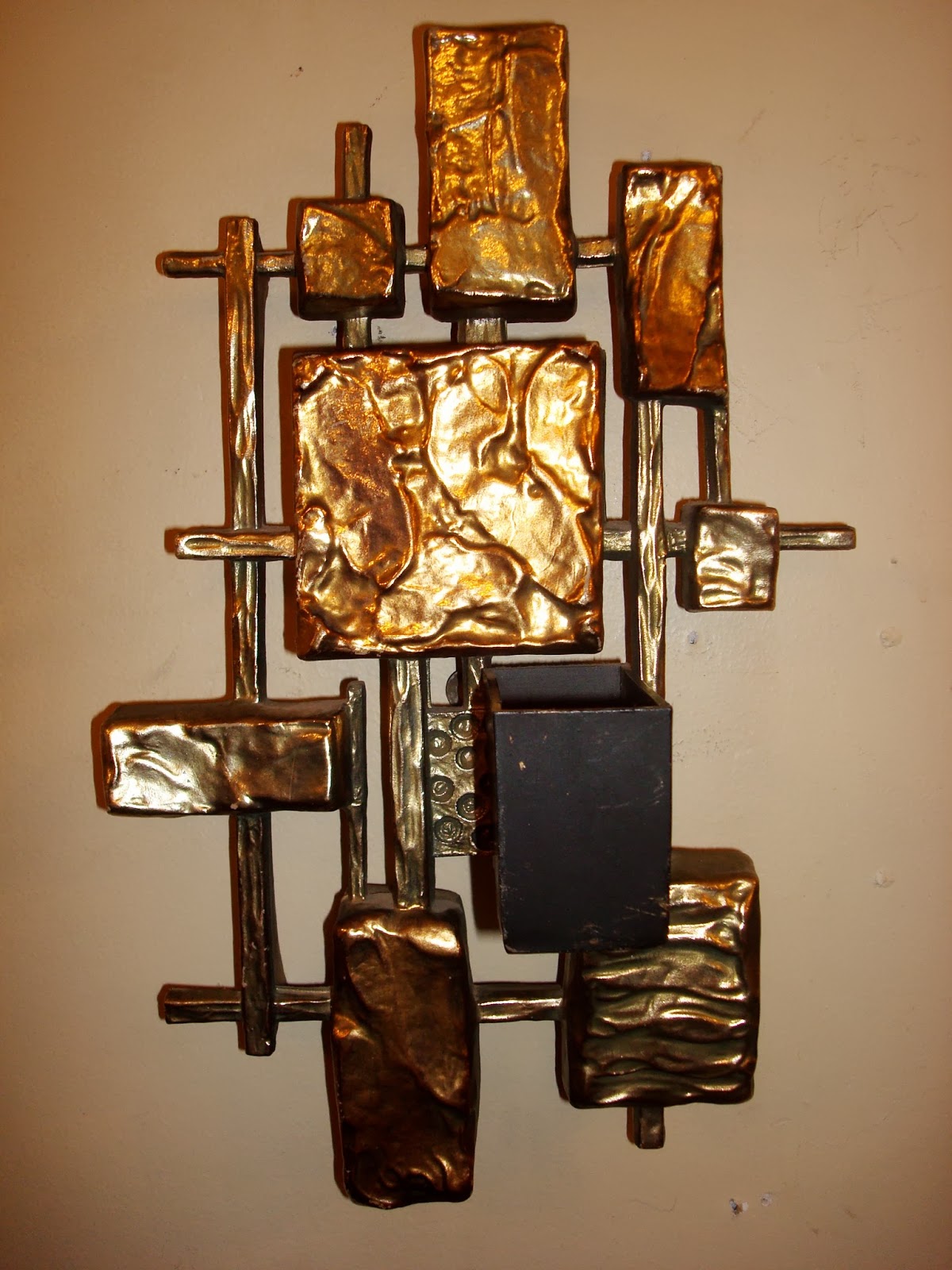 Era Antiques Pair of Brutalist Wall Sconce Candle Holders Styled in