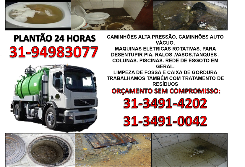 Desentupidora (31)3491-4202/3491-0042/3427-1746 Desentupidora em Contagem