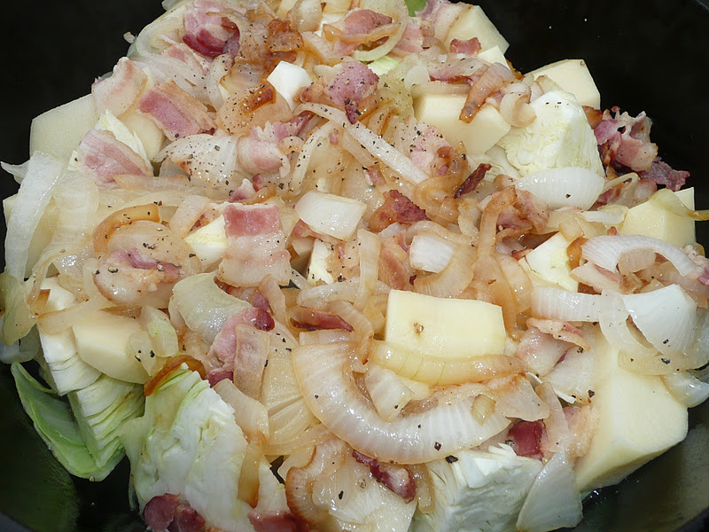 Everyday Dutch Oven Cabbage and Potato Bake