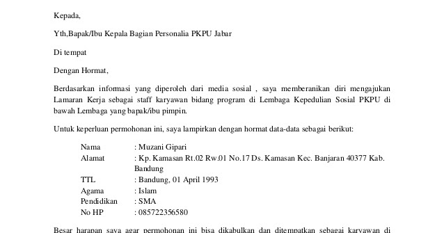 Cara Membuat Surat Lamaran Kerja Di Pabrik Kayu Lapis