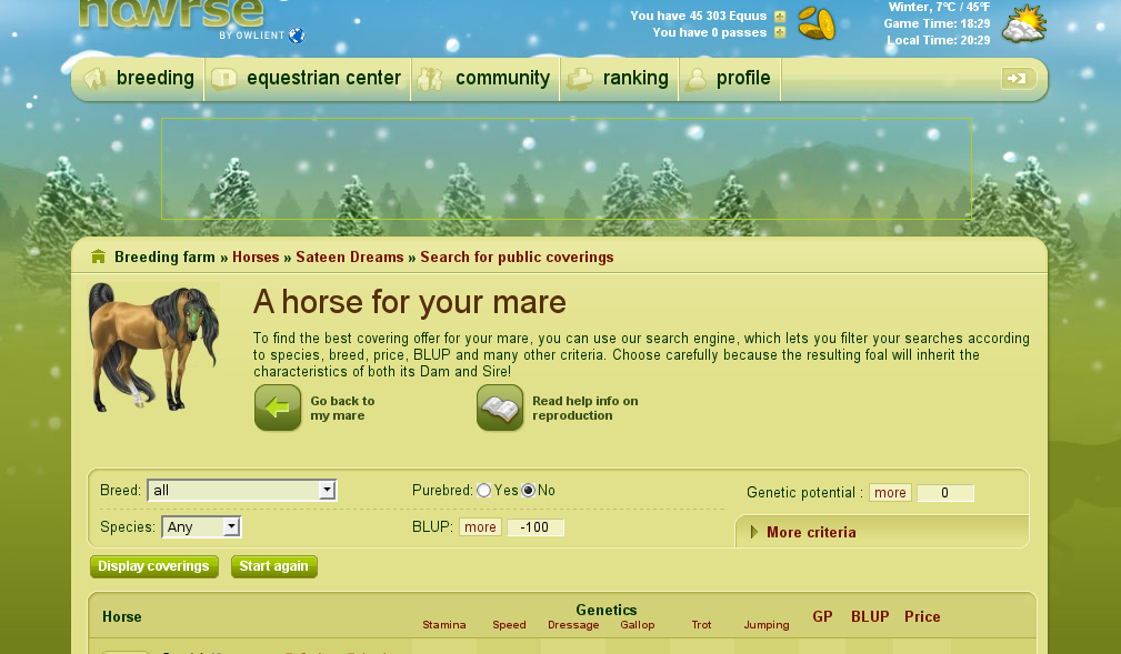 My Howrse Howrse Help GuideHow to Cover your mare