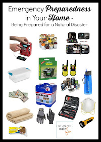 Emergency preparedness in your HOME supplies :: OrganizingMadeFun.com