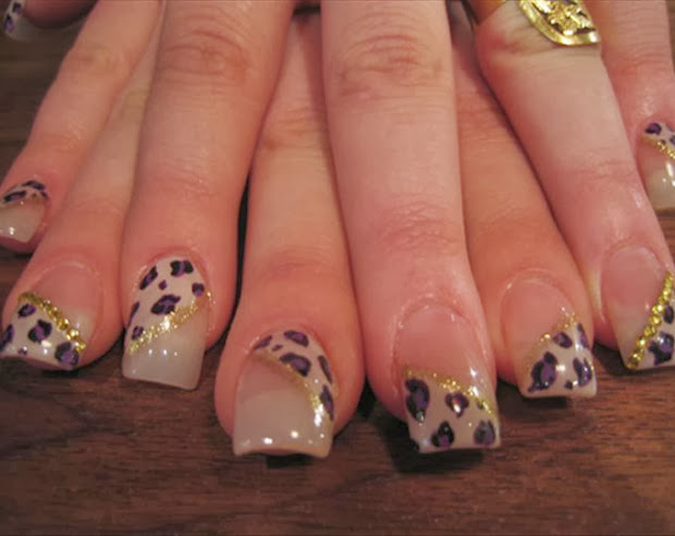 zebra and cheetah nail design