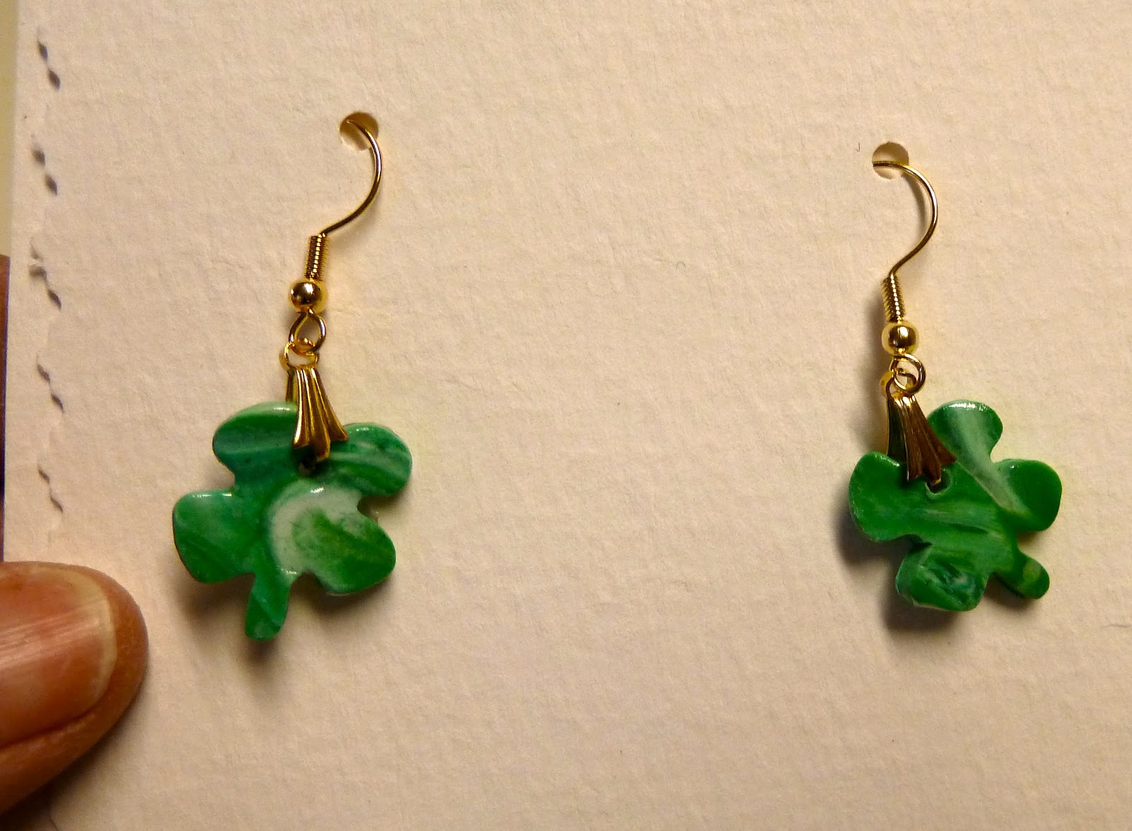 Make it easy crafts Polymer clay fourleaf clover earrings