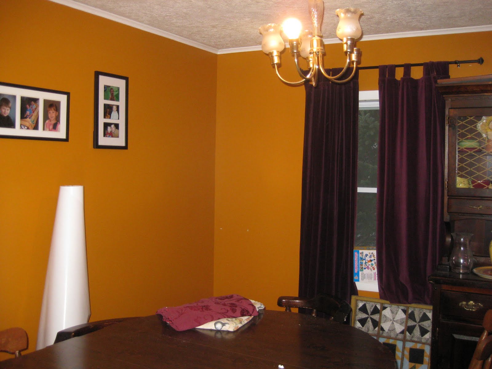 Unique Purple And Orange Walls for Small Space