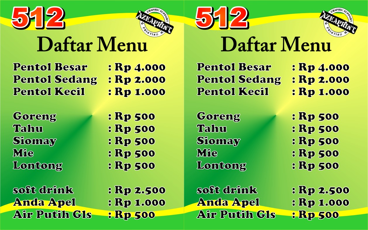 Desain Daftar Menu Bakso | daftar menu bakso 512 azkaprint Desain Daftar Menu Bakso | daftar menu bakso 512 azkaprint