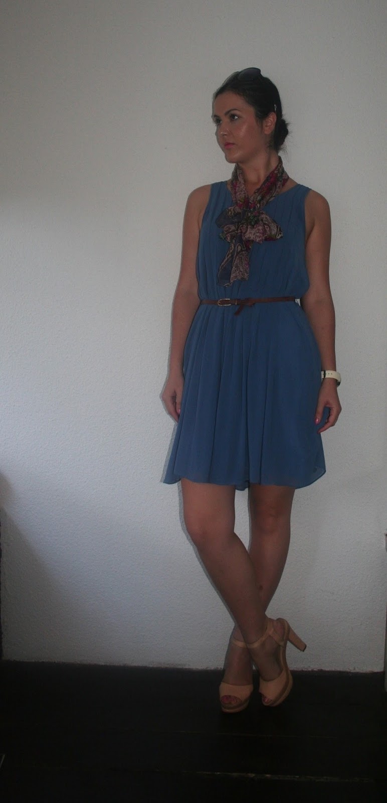 Fashion Bloger :: Blue Zara Pleated Dress