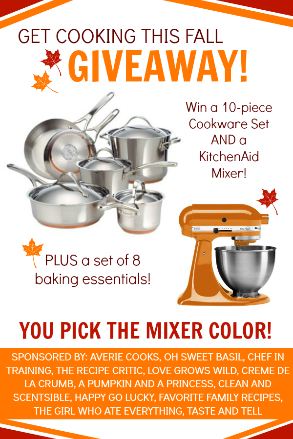 Get Cooking Giveaway! Win a 10-piece Cookware Set and KitchenAid Mixer!