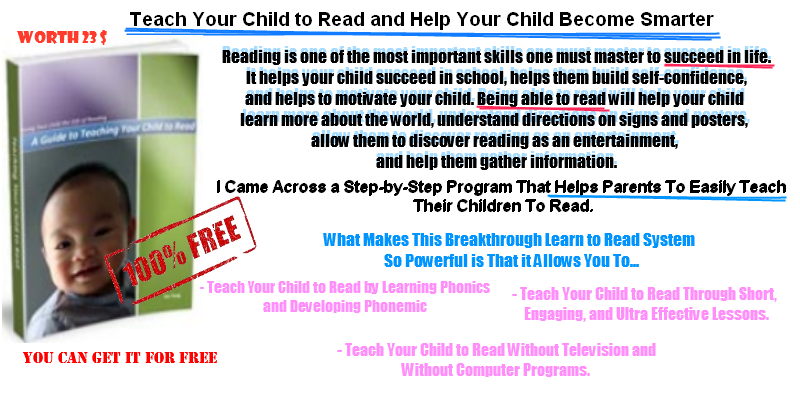 GET Now Your FREE,Guide to Teaching Your Child to Read