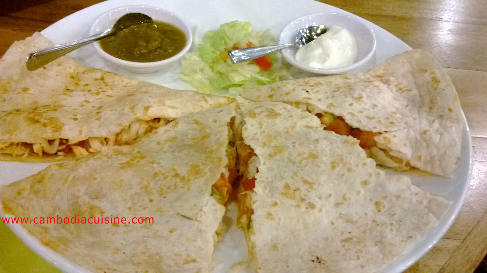 Food in Cambodia and Cuisine in Cambodia Chicken Quesadilla from
