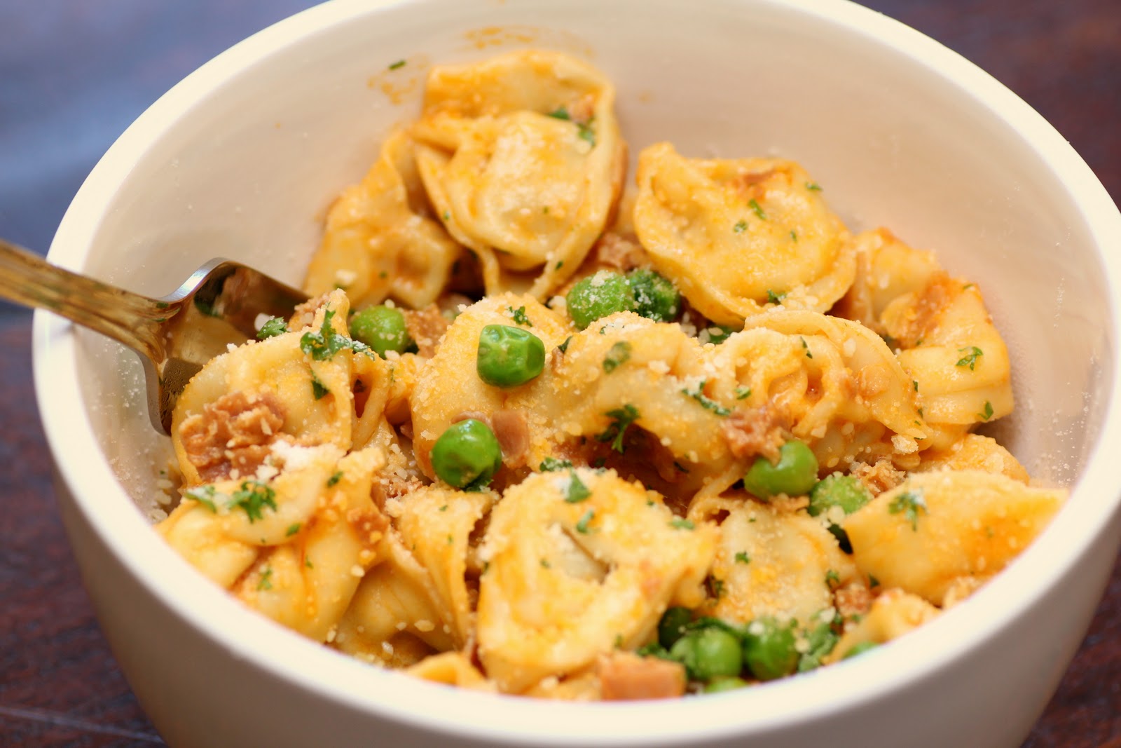 Recipe Snobs Tortellini with Peas and Prosciutto