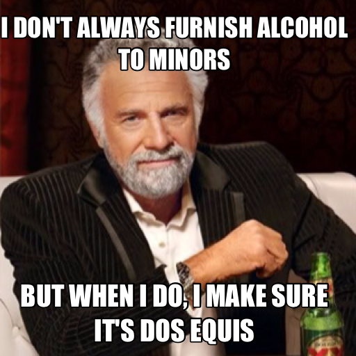 Furnishing Alcohol and Providing a Place for Minors to Drink Harmless