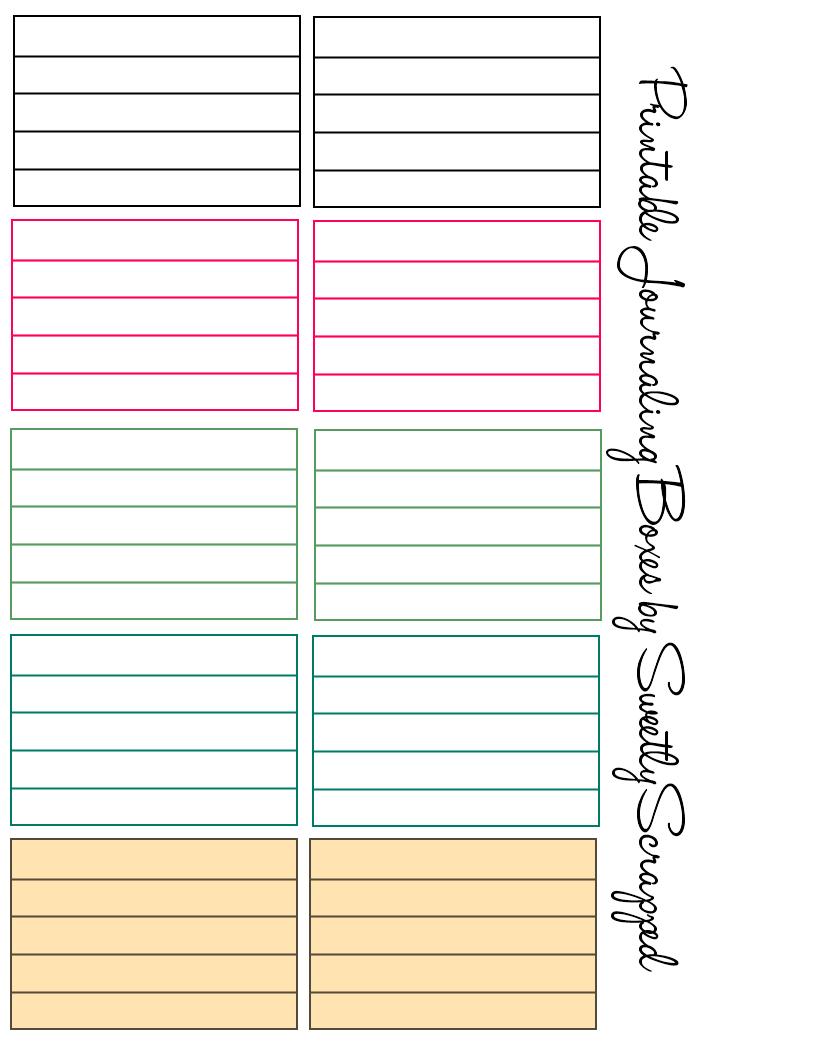 Sweetly Scrapped {Free♥} Journaling Boxes