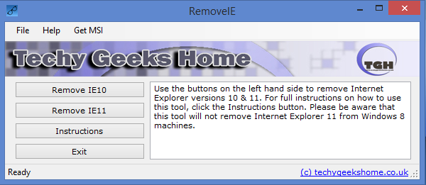 Windows 8 Remove IE full