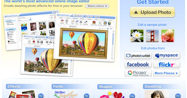 FotoFlexer online photo editor 3D Effects Retouch Recolor ...
