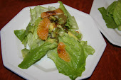 Salad with orange, avocado and spring onion