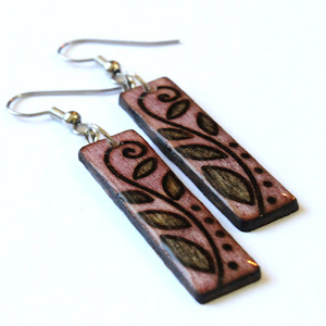 Wood Burned Earrings