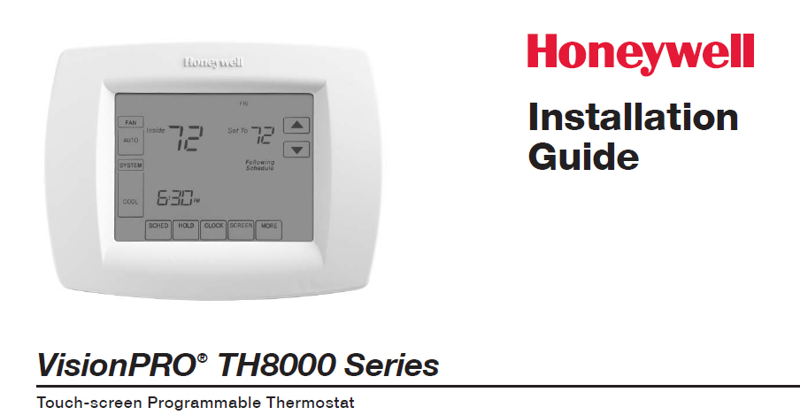 Honeywell Thermostat Installation Manual Th8320u1008 User