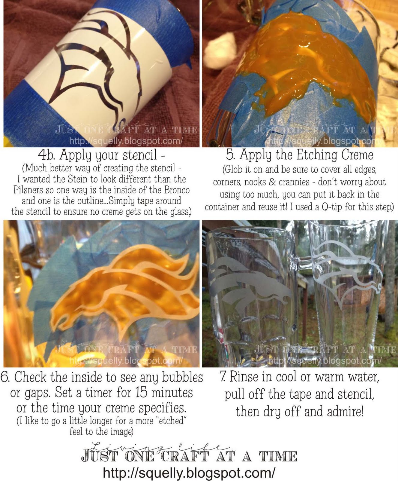 Just one craft at a time..... Glass Etching Tutorial